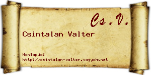 Csintalan Valter névjegykártya
